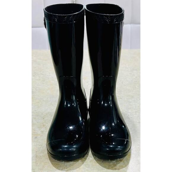 (Size: 5 Womens) Sienna Black Waterproof Rubber Outdoor Rain Boots 1014452 - Picture 3 of 8